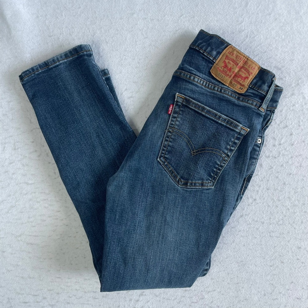 Levi's 511 Slim Fit Jeans Mens 33x34 Blue Denim Stretch Casual Pant